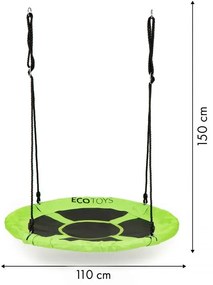 Leagăn de grădină cuib de barză 110 cm ECOTOYS verde