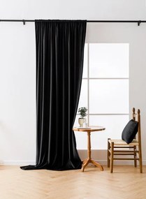 Draperie opaca neagra VELVET 140x250 cm Agatat: Inele metalice