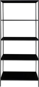 Bibliotecă neagră din metal 80x170x36 cm Vita – House Nordic