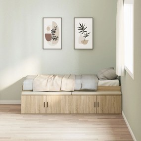 vidaXL Cadru de pat cu depozitare Stejar sonoma 100 x 200 cm