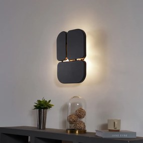 Lampă de perete de design neagră cu 3 lumini - Planes