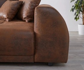 Canapea extensibilă dumonde cu 2 lăzi de depozitare si sezut confortabil din spuma high-density, Verona Madagaskar Brown 310x100 cm