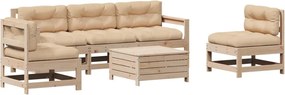 vidaXL Set mobilier de grădină cu perne, 6 piese, lemn masiv de pin