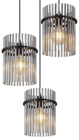 Lustra 3L design modern GORLEY negru, fumuriu