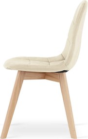 OFERTA Scaun de masa din catifea bej BORA II. calitate secundara