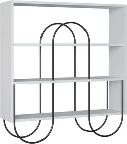 Consola NORFOLK, alb/negru, PAL melaminat/metal, 96x26x99 cm