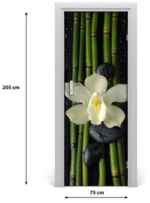 Autocolante pentru usi Orhidee și bambus