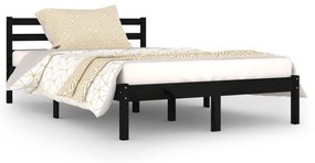 810429 vidaXL Cadru de pat, negru, 120x200 cm, lemn masiv de pin