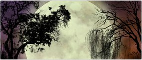 Tablou - Lună plină deasupra apei (120x50 cm)