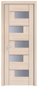 Usa Interior din MDF Novo Doors ND05 LUX PREMIUM, Cadru din Lemn Masiv, KIT COMPLET, Toc Reglabil de 10 CM INCLUS, Plinta pe Ambele Parti (Culoare: