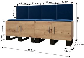 Set mobilier pentru hol Amanda 20 (Stejar artisan + piele ecologică Negru). 1086036