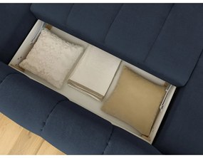 Colțar albastru închis extensibil/cu spațiu de depozitare (cu colț pe partea dreaptă/în formă de "U") Fuji – Bobochic Paris