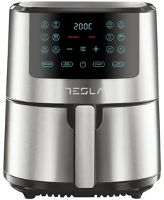 Friteuza cu aer cald Tesla AF501BX, 1300W, 5 l, 12 programe, Acoperire antiaderenta, Ecran tactil, Inox