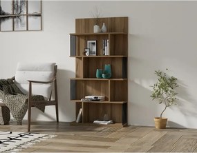 Biblioteca Alecia culoare nuc 160x80x22 cm
