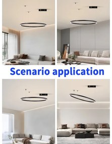 Immax NEO 07215L-LED Lustr FINO 60W/230V 80cm negru, dimabil, Tuya+DO