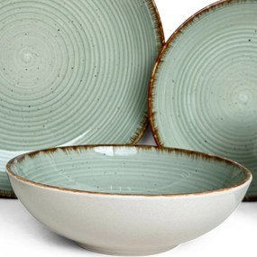 Banquet Set de tacâmuri Spiral Green, 30 bucăți