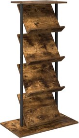 vidaXL Raft pentru reviste cu raft Stejar fumuriu 68 x 40 x 123.5 cm