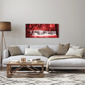 Tablou - Cascadă, roșu (120x50 cm)