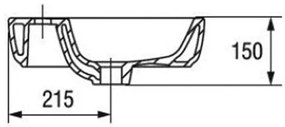 Lavoar Cersanit, Caspia, oval pe blat, 60 cm, alb