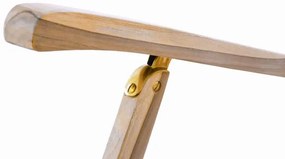 Șezlong de grădină din lemn DIVERO Florentine cu suport pent