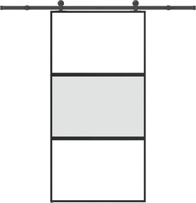vidaXL Ușă glisantă cu set de feronerie sticlă temperată și aluminiu