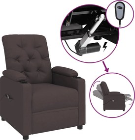 vidaXL Fotoliu rabatabil electric, maro închis, material textil
