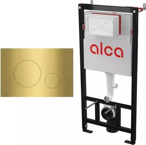 Set rezervor WC cu cadru incastrat Alca AM101/1120 si clapeta de actionare TURN-BRASS alama
