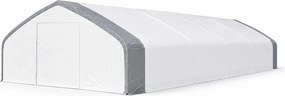 Cort profesional industrial de depozitare, tip casa, 18.3x30.5x7.625 m, Alb/Gri,