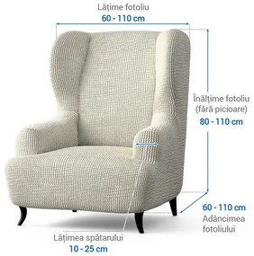 Huse bielastice COSTINA smântânii fotoliu clasic (l. 60 - 110 cm)
