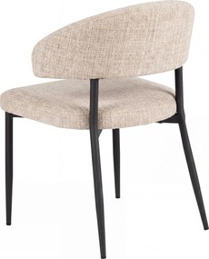 MAZZONI EXPORT IRIS Bej (material Juto 4) / picioare negre - SCAUN MODERN TAPIȚAT PENTRU SALON/SUFRAGERIE LOFT