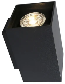 Set de 2 aplice moderne negre pătrate cu 2 lumini - Sandy