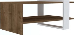 Masuta cafea GAYE, nuc/alb, PAL, 80x50x35 cm