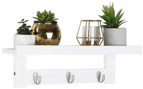 Etajeră Joda 2, bambus, albă, 48,5 x 8 x 12 cm 