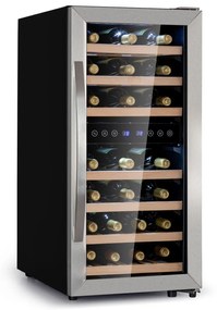 Vinamour 33 Duo, frigider pentru vin, 2 zone, 89 l / 33 sticle, 5-18 °C, control tactil