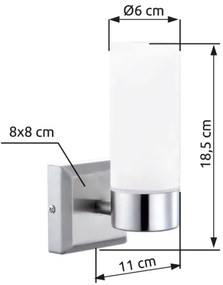 Brilagi - Aplica de perete pentru baie RAY 1xE14/40W/230V IP44