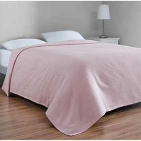 Cuvertură roz din bumbac pentru pat dublu 200x230 cm Serenity – Mijolnir