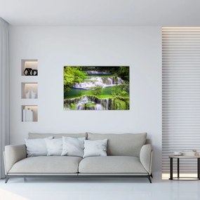 Tablou - Cascada Huay Mae Khamin, Kanchanaburi, Thailanda (90x60 cm)