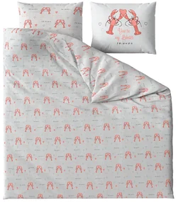 Lenjerie de pat din bumbac FRIENDS LOBSTER gri Dimensiune lenjerie de pat: 2 ks 60 x 70 cm | 200 x 200 cm