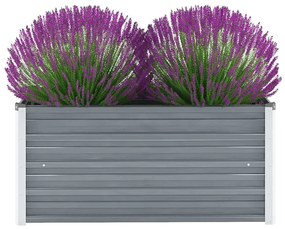 vidaXL Strat înălțat de grădină, gri, 100x40x45 cm, oțel galvanizat