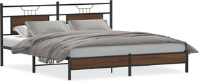 vidaXL Cadru pat fără saltea Stejar maro 183x213 cm Lemn prelucrat
