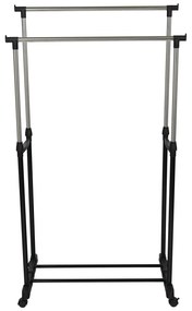Cuier mobil, inox plastic negru, OLIVER Negru