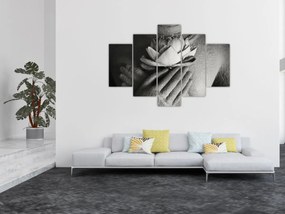 Tablou - Lotus în mâinile lui Buddha (150x105 cm)