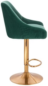 HR920W Scaun Verde din Catifea cu Bază Aurie
