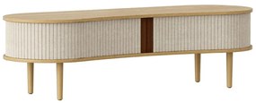 Masă TV bej/în culoare naturală cu aspect de lemn de stejar 140x40 cm Audacious – UMAGE