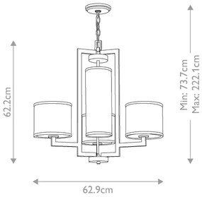 Hinkley HK-HAMPTON4-BB - Candelabru HAMPTON suspendat pe lanț, 4xE27/60W/230V, auriu