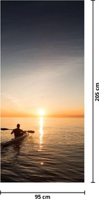 Fototapet pentru ușă - caiac pe mare (95x205cm)