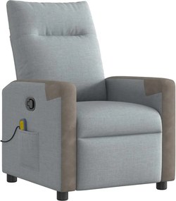 vidaXL Fotoliu de masaj rabatabil, gri deschis, textil