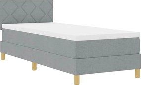 vidaXL Pat cu arc LED cu saltea Gri deschis 80 x 200 cm țesătură