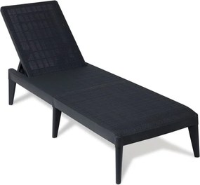 SIROLO șezlong de grădină din plastic, grafit