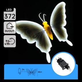 Aigostar - LED Decorațiune de exterior 372xLED IP44 alb rece fluture